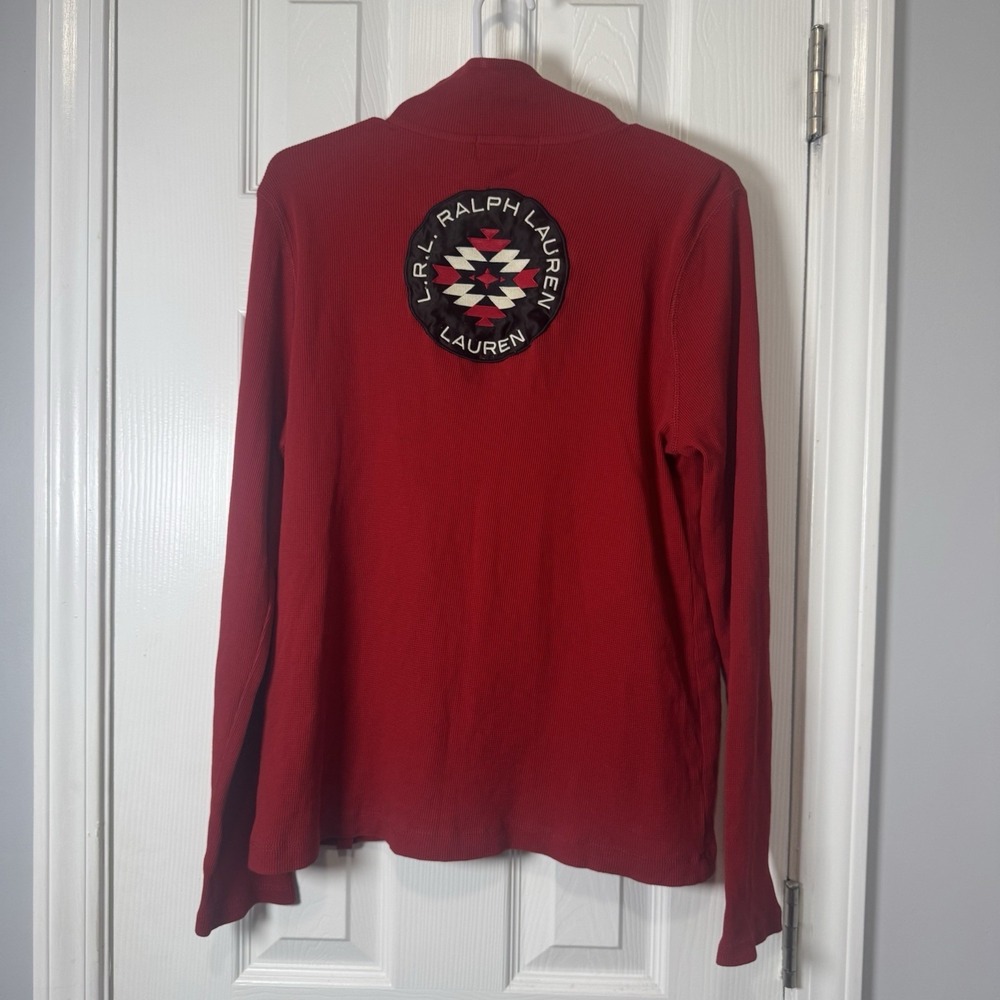 Lauren Ralph Lauren Equestrian Active Size XL Red Thermal Pullover Aztec Zip